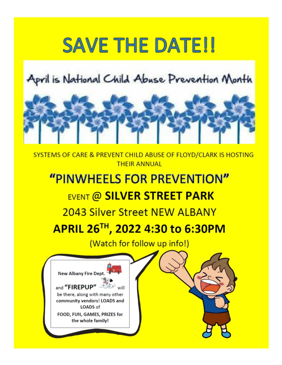 ClarkFloyd County Pinwheels for Prevention Event Prevent Child